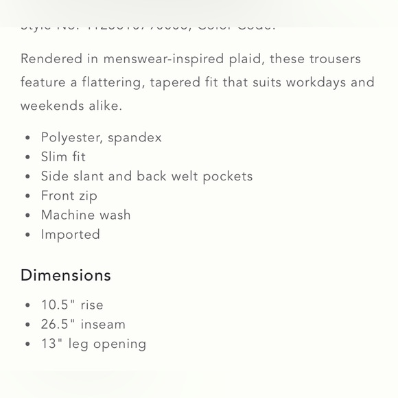 NWT Anthropologie Malcolm Tapered Plaid Trousers - Picture 10 of 10